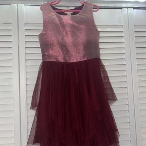 Maroon kids dress, size 7/8